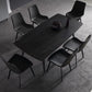 Rectangle Stone Top Dining Table Contemporary Dining Table with 4 Legs Clearhalo 'Dining Tables & Seating' 'Dining Tables' 'dining_table' 'furn' 'furn_dining_table' 'Furniture' 'furniture_dining_table' 'Kitchen & Dining Furniture' 'kitchen' 'kitchen_dining_table' 4978151