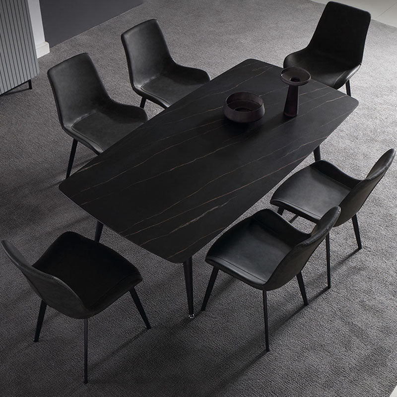 Rectangle Stone Top Dining Table Contemporary Dining Table with 4 Legs Clearhalo 'Dining Tables & Seating' 'Dining Tables' 'dining_table' 'furn' 'furn_dining_table' 'Furniture' 'furniture_dining_table' 'Kitchen & Dining Furniture' 'kitchen' 'kitchen_dining_table' 4978151