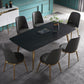 Rectangle Stone Top Dining Table Contemporary Dining Table with 4 Legs Clearhalo 'Dining Tables & Seating' 'Dining Tables' 'dining_table' 'furn' 'furn_dining_table' 'Furniture' 'furniture_dining_table' 'Kitchen & Dining Furniture' 'kitchen' 'kitchen_dining_table' 4978152
