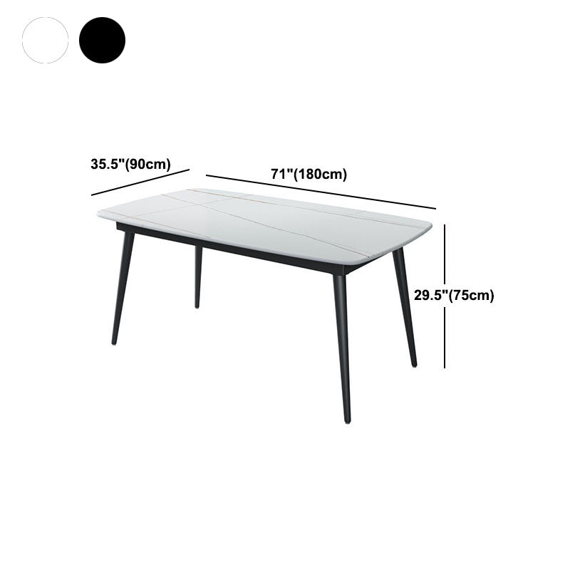 Rectangle Stone Top Dining Table Contemporary Dining Table with 4 Legs Clearhalo 'Dining Tables & Seating' 'Dining Tables' 'dining_table' 'furn' 'furn_dining_table' 'Furniture' 'furniture_dining_table' 'Kitchen & Dining Furniture' 'kitchen' 'kitchen_dining_table' 4978159