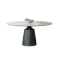 Modern Sintered Stone Dining Table Round Dining Room Table with Pedestal Base Fixed Table Without Chairs Clearhalo 'Dining Tables & Seating' 'Dining Tables' 'dining_table' 'furn' 'furn_dining_table' 'Furniture' 'furniture_dining_table' 'Kitchen & Dining Furniture' 'kitchen' 'kitchen_dining_table' 4978181