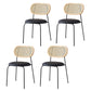 Modern Style PU Leather Chair Cane Back Armless Dining Chair Natural Wood Black 4 Piece Set Clearhalo 'Dining Chairs' 'Dining Tables & Seating' 'dining_chair' 'furn' 'furn_dining_chair' 'Furniture' 'furniture_dining_chair' 'Kitchen & Dining Furniture' 4978209