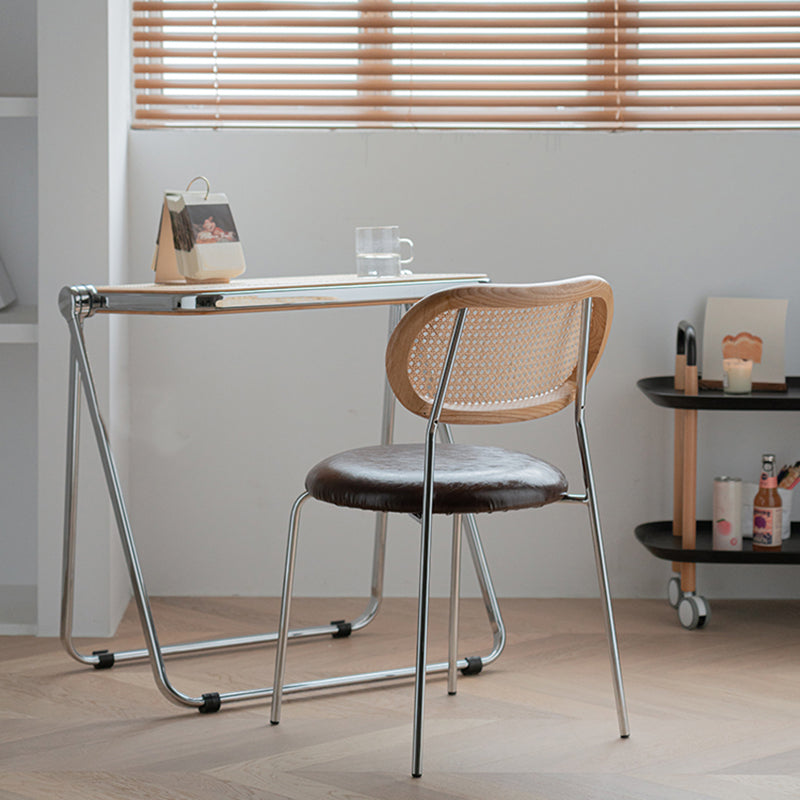 Modern Style PU Leather Chair Cane Back Armless Dining Chair Clearhalo 'Dining Chairs' 'Dining Tables & Seating' 'dining_chair' 'furn' 'furn_dining_chair' 'Furniture' 'furniture_dining_chair' 'Kitchen & Dining Furniture' 4978210