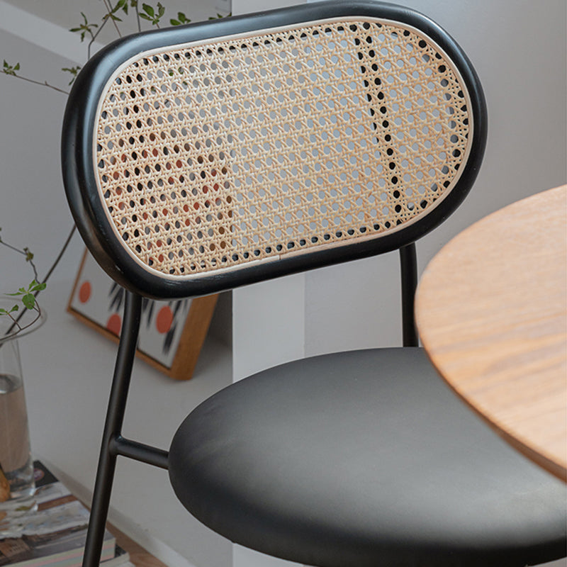 Modern Style PU Leather Chair Cane Back Armless Dining Chair Clearhalo 'Dining Chairs' 'Dining Tables & Seating' 'dining_chair' 'furn' 'furn_dining_chair' 'Furniture' 'furniture_dining_chair' 'Kitchen & Dining Furniture' 4978215