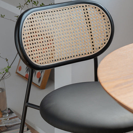 Modern Style PU Leather Chair Cane Back Armless Dining Chair Clearhalo 'Dining Chairs' 'Dining Tables & Seating' 'dining_chair' 'furn' 'furn_dining_chair' 'Furniture' 'furniture_dining_chair' 'Kitchen & Dining Furniture' 4978215