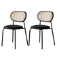 Modern Style PU Leather Chair Cane Back Armless Dining Chair Black 2 Piece Set Clearhalo 'Dining Chairs' 'Dining Tables & Seating' 'dining_chair' 'furn' 'furn_dining_chair' 'Furniture' 'furniture_dining_chair' 'Kitchen & Dining Furniture' 4978233