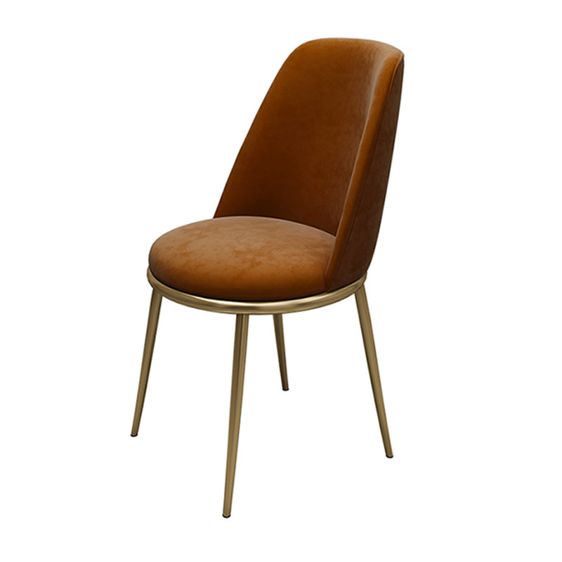 Armless Dining Chairs Glam Style Velvet Side Chairs for Dining Room Orange 1 Piece Clearhalo 'Dining Chairs' 'Dining Tables & Seating' 'dining_chair' 'furn' 'furn_dining_chair' 'Furniture' 'furniture_dining_chair' 'Kitchen & Dining Furniture' 4978237