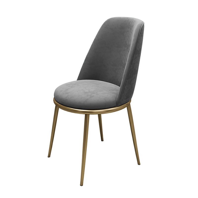 Armless Dining Chairs Glam Style Velvet Side Chairs for Dining Room Grey 1 Piece Clearhalo 'Dining Chairs' 'Dining Tables & Seating' 'dining_chair' 'furn' 'furn_dining_chair' 'Furniture' 'furniture_dining_chair' 'Kitchen & Dining Furniture' 4978243