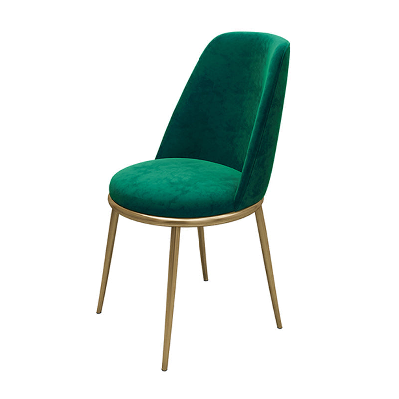 Armless Dining Chairs Glam Style Velvet Side Chairs for Dining Room Green 1 Piece Clearhalo 'Dining Chairs' 'Dining Tables & Seating' 'dining_chair' 'furn' 'furn_dining_chair' 'Furniture' 'furniture_dining_chair' 'Kitchen & Dining Furniture' 4978248