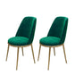Armless Dining Chairs Glam Style Velvet Side Chairs for Dining Room Green 2 Piece Set Clearhalo 'Dining Chairs' 'Dining Tables & Seating' 'dining_chair' 'furn' 'furn_dining_chair' 'Furniture' 'furniture_dining_chair' 'Kitchen & Dining Furniture' 4978250