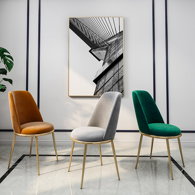 Armless Dining Chairs Glam Style Velvet Side Chairs for Dining Room Clearhalo 'Dining Chairs' 'Dining Tables & Seating' 'dining_chair' 'furn' 'furn_dining_chair' 'Furniture' 'furniture_dining_chair' 'Kitchen & Dining Furniture' 4978251