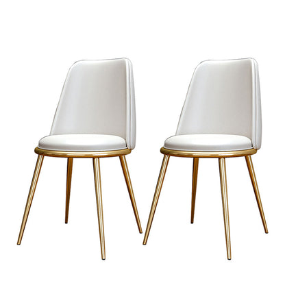 Glam Style Side Chair Parsons Indoor Dining Chair with Gold Legs White 2 Piece Set Clearhalo 'Dining Chairs' 'Dining Tables & Seating' 'dining_chair' 'furn' 'furn_dining_chair' 'Furniture' 'furniture_dining_chair' 'Kitchen & Dining Furniture' 4978257