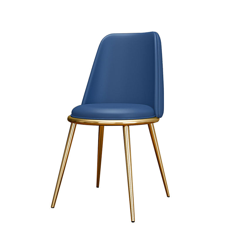 Glam Style Side Chair Parsons Indoor Dining Chair with Gold Legs Blue 1 Piece Clearhalo 'Dining Chairs' 'Dining Tables & Seating' 'dining_chair' 'furn' 'furn_dining_chair' 'Furniture' 'furniture_dining_chair' 'Kitchen & Dining Furniture' 4978268