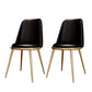 Glam Style Side Chair Parsons Indoor Dining Chair with Gold Legs Black 2 Piece Set Clearhalo 'Dining Chairs' 'Dining Tables & Seating' 'dining_chair' 'furn' 'furn_dining_chair' 'Furniture' 'furniture_dining_chair' 'Kitchen & Dining Furniture' 4978275
