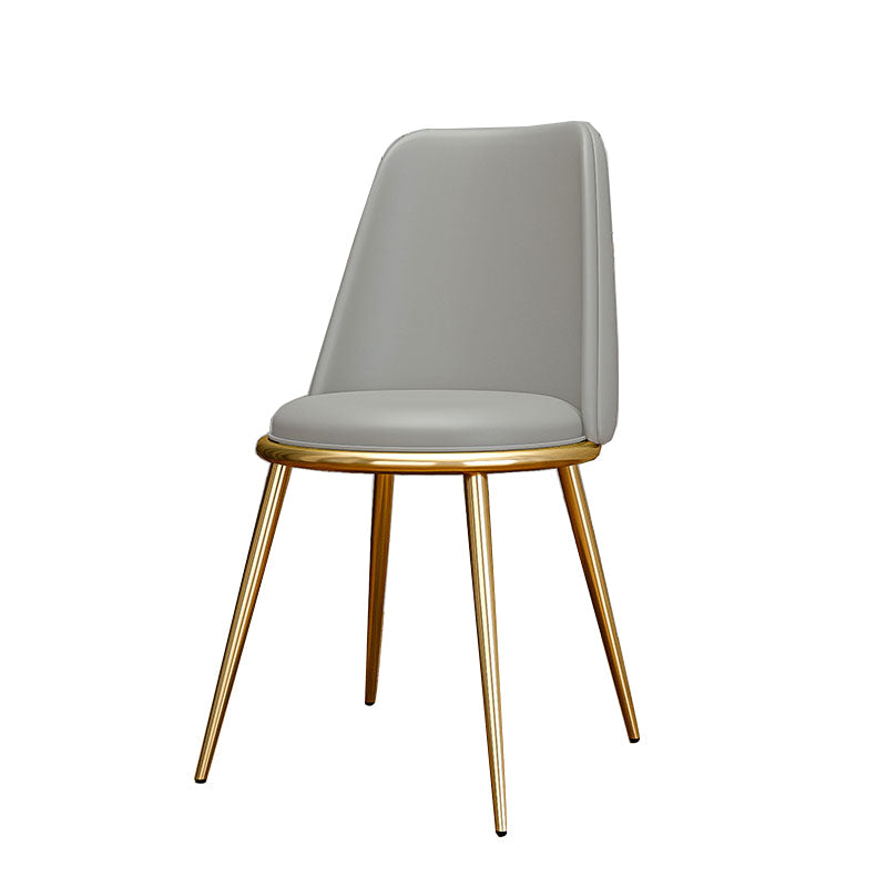 Glam Style Side Chair Parsons Indoor Dining Chair with Gold Legs Light Gray 1 Piece Clearhalo 'Dining Chairs' 'Dining Tables & Seating' 'dining_chair' 'furn' 'furn_dining_chair' 'Furniture' 'furniture_dining_chair' 'Kitchen & Dining Furniture' 4978283