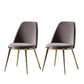 Glam Style Side Chair Parsons Indoor Dining Chair with Gold Legs Grey 2 Piece Set Clearhalo 'Dining Chairs' 'Dining Tables & Seating' 'dining_chair' 'furn' 'furn_dining_chair' 'Furniture' 'furniture_dining_chair' 'Kitchen & Dining Furniture' 4978293