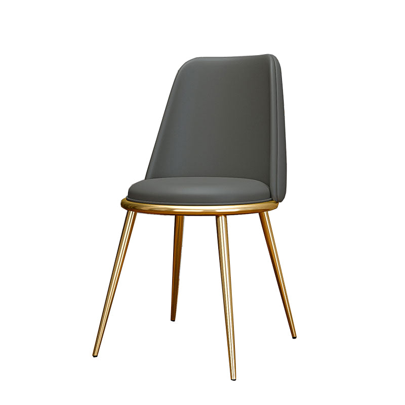 Glam Style Side Chair Parsons Indoor Dining Chair with Gold Legs Dark Gray 1 Piece Clearhalo 'Dining Chairs' 'Dining Tables & Seating' 'dining_chair' 'furn' 'furn_dining_chair' 'Furniture' 'furniture_dining_chair' 'Kitchen & Dining Furniture' 4978295