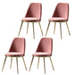 Glam Style Side Chair Parsons Indoor Dining Chair with Gold Legs Pink 4 Piece Set Clearhalo 'Dining Chairs' 'Dining Tables & Seating' 'dining_chair' 'furn' 'furn_dining_chair' 'Furniture' 'furniture_dining_chair' 'Kitchen & Dining Furniture' 4978300