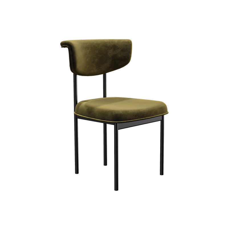 Modern Upholstered Side Chair Open Back Dining Room Chair for Indoor Army Green 1 Piece Clearhalo 'Dining Chairs' 'Dining Tables & Seating' 'dining_chair' 'furn' 'furn_dining_chair' 'Furniture' 'furniture_dining_chair' 'Kitchen & Dining Furniture' 4978306
