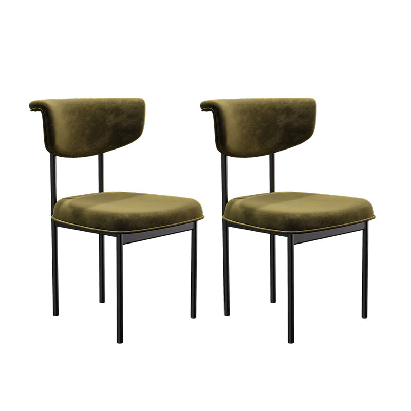 Modern Upholstered Side Chair Open Back Dining Room Chair for Indoor Army Green 2 Piece Set Clearhalo 'Dining Chairs' 'Dining Tables & Seating' 'dining_chair' 'furn' 'furn_dining_chair' 'Furniture' 'furniture_dining_chair' 'Kitchen & Dining Furniture' 4978307