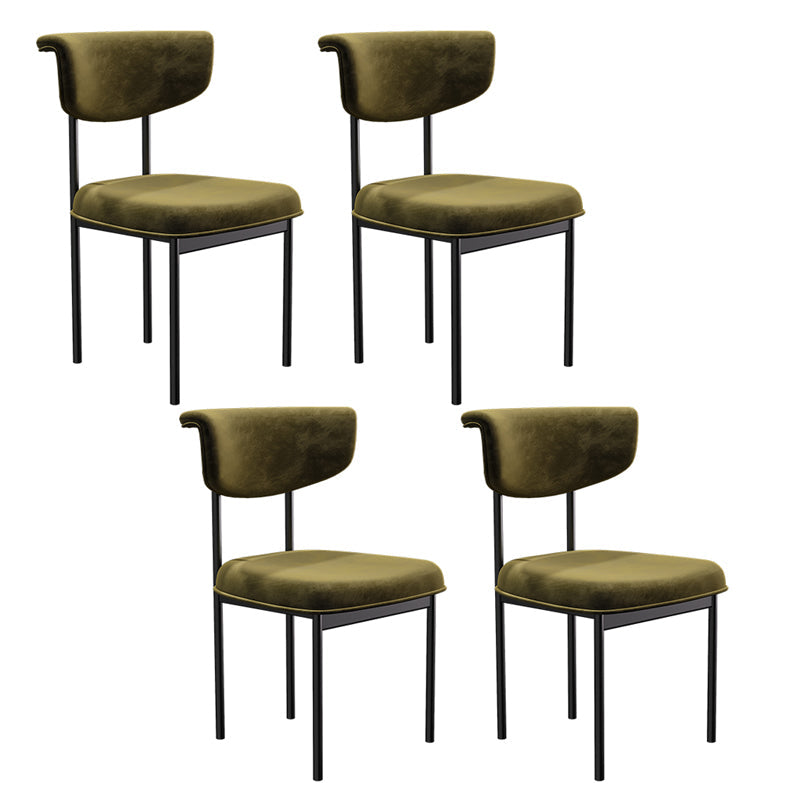 Modern Upholstered Side Chair Open Back Dining Room Chair for Indoor Army Green 4 Piece Set Clearhalo 'Dining Chairs' 'Dining Tables & Seating' 'dining_chair' 'furn' 'furn_dining_chair' 'Furniture' 'furniture_dining_chair' 'Kitchen & Dining Furniture' 4978310