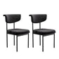 Modern Upholstered Side Chair Open Back Dining Room Chair for Indoor Black 2 Piece Set Clearhalo 'Dining Chairs' 'Dining Tables & Seating' 'dining_chair' 'furn' 'furn_dining_chair' 'Furniture' 'furniture_dining_chair' 'Kitchen & Dining Furniture' 4978314