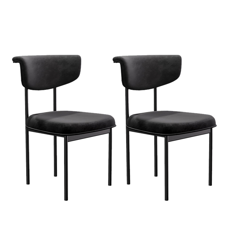 Modern Upholstered Side Chair Open Back Dining Room Chair for Indoor Black 2 Piece Set Clearhalo 'Dining Chairs' 'Dining Tables & Seating' 'dining_chair' 'furn' 'furn_dining_chair' 'Furniture' 'furniture_dining_chair' 'Kitchen & Dining Furniture' 4978314