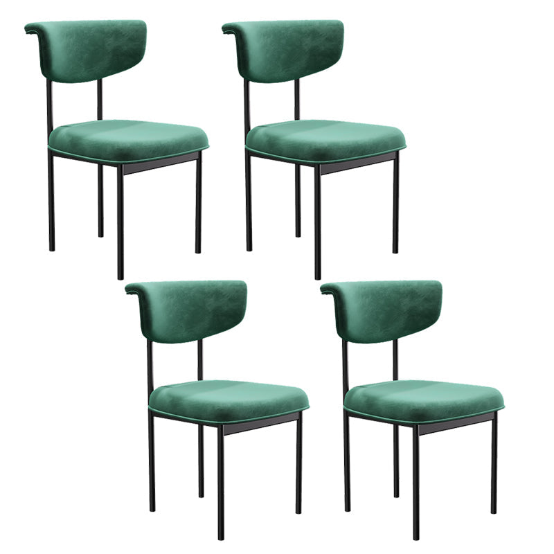 Modern Upholstered Side Chair Open Back Dining Room Chair for Indoor Green 4 Piece Set Clearhalo 'Dining Chairs' 'Dining Tables & Seating' 'dining_chair' 'furn' 'furn_dining_chair' 'Furniture' 'furniture_dining_chair' 'Kitchen & Dining Furniture' 4978325