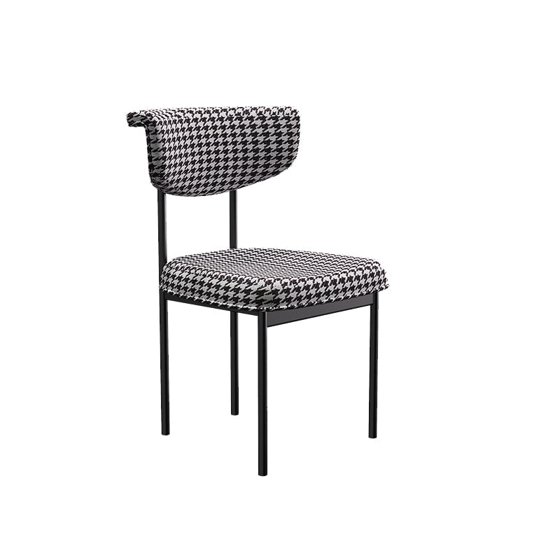 Modern Upholstered Side Chair Open Back Dining Room Chair for Indoor Black White 1 Piece Clearhalo 'Dining Chairs' 'Dining Tables & Seating' 'dining_chair' 'furn' 'furn_dining_chair' 'Furniture' 'furniture_dining_chair' 'Kitchen & Dining Furniture' 4978326