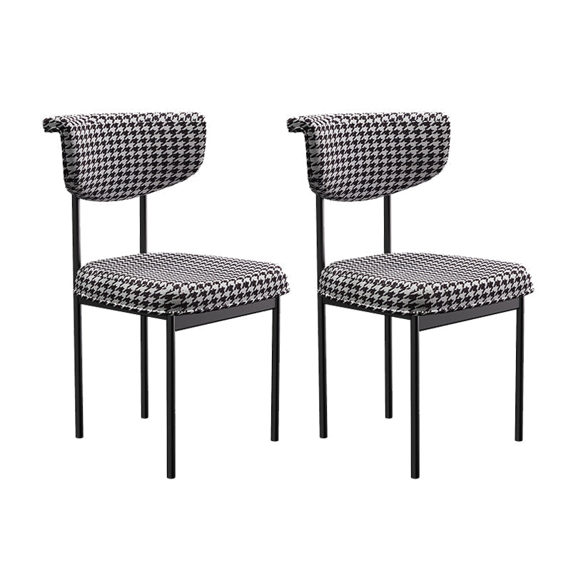 Modern Upholstered Side Chair Open Back Dining Room Chair for Indoor Black White 2 Piece Set Clearhalo 'Dining Chairs' 'Dining Tables & Seating' 'dining_chair' 'furn' 'furn_dining_chair' 'Furniture' 'furniture_dining_chair' 'Kitchen & Dining Furniture' 4978327