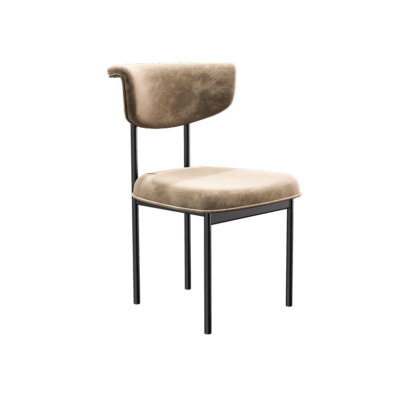 Modern Upholstered Side Chair Open Back Dining Room Chair for Indoor Brown 1 Piece Clearhalo 'Dining Chairs' 'Dining Tables & Seating' 'dining_chair' 'furn' 'furn_dining_chair' 'Furniture' 'furniture_dining_chair' 'Kitchen & Dining Furniture' 4978329