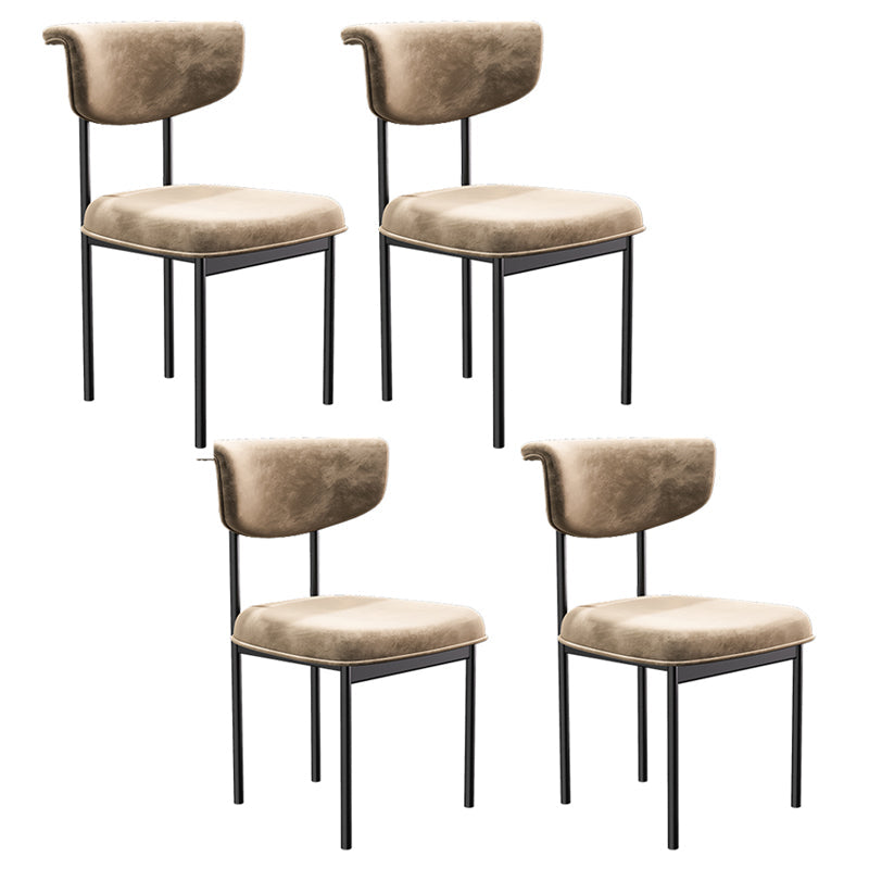 Modern Upholstered Side Chair Open Back Dining Room Chair for Indoor Brown 4 Piece Set Clearhalo 'Dining Chairs' 'Dining Tables & Seating' 'dining_chair' 'furn' 'furn_dining_chair' 'Furniture' 'furniture_dining_chair' 'Kitchen & Dining Furniture' 4978331