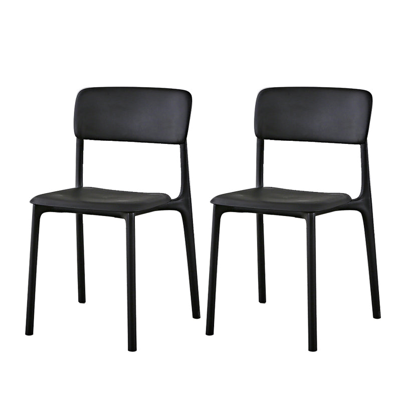 Plastic Modern Contemporary Kitchen Chair Armless Open Back Dining Room Chair Black Plastic & Acrylic 2 Piece Set Clearhalo 'Dining Chairs' 'Dining Tables & Seating' 'dining_chair' 'furn' 'furn_dining_chair' 'Furniture' 'furniture_dining_chair' 'Kitchen & Dining Furniture' 4978334