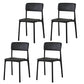 Plastic Modern Contemporary Kitchen Chair Armless Open Back Dining Room Chair Black Plastic & Acrylic 4 Piece Set Clearhalo 'Dining Chairs' 'Dining Tables & Seating' 'dining_chair' 'furn' 'furn_dining_chair' 'Furniture' 'furniture_dining_chair' 'Kitchen & Dining Furniture' 4978335