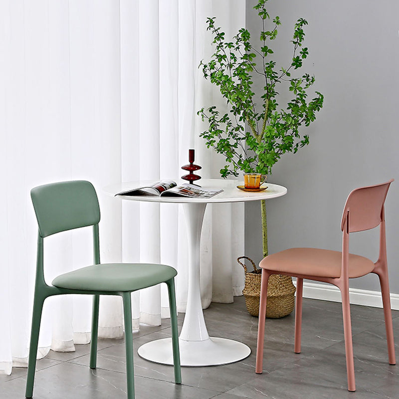 Plastic Modern Contemporary Kitchen Chair Armless Open Back Dining Room Chair Clearhalo 'Dining Chairs' 'Dining Tables & Seating' 'dining_chair' 'furn' 'furn_dining_chair' 'Furniture' 'furniture_dining_chair' 'Kitchen & Dining Furniture' 4978336