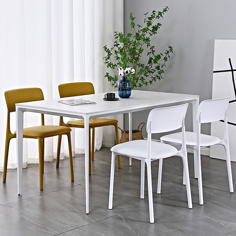 Plastic Modern Contemporary Kitchen Chair Armless Open Back Dining Room Chair Clearhalo 'Dining Chairs' 'Dining Tables & Seating' 'dining_chair' 'furn' 'furn_dining_chair' 'Furniture' 'furniture_dining_chair' 'Kitchen & Dining Furniture' 4978337