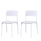 Plastic Modern Contemporary Kitchen Chair Armless Open Back Dining Room Chair White Plastic & Acrylic 2 Piece Set Clearhalo 'Dining Chairs' 'Dining Tables & Seating' 'dining_chair' 'furn' 'furn_dining_chair' 'Furniture' 'furniture_dining_chair' 'Kitchen & Dining Furniture' 4978338