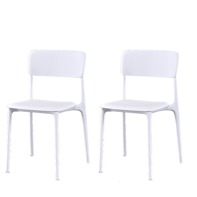 Plastic Modern Contemporary Kitchen Chair Armless Open Back Dining Room Chair White Plastic & Acrylic 2 Piece Set Clearhalo 'Dining Chairs' 'Dining Tables & Seating' 'dining_chair' 'furn' 'furn_dining_chair' 'Furniture' 'furniture_dining_chair' 'Kitchen & Dining Furniture' 4978338