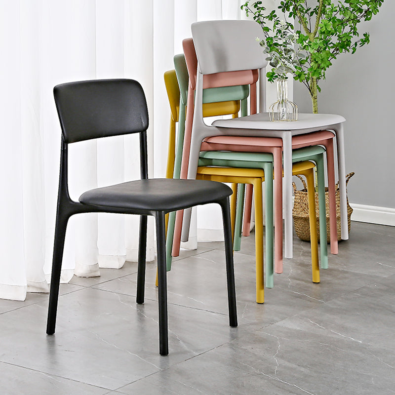 Plastic Modern Contemporary Kitchen Chair Armless Open Back Dining Room Chair Clearhalo 'Dining Chairs' 'Dining Tables & Seating' 'dining_chair' 'furn' 'furn_dining_chair' 'Furniture' 'furniture_dining_chair' 'Kitchen & Dining Furniture' 4978339