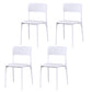 Plastic Modern Contemporary Kitchen Chair Armless Open Back Dining Room Chair White Plastic & Acrylic 4 Piece Set Clearhalo 'Dining Chairs' 'Dining Tables & Seating' 'dining_chair' 'furn' 'furn_dining_chair' 'Furniture' 'furniture_dining_chair' 'Kitchen & Dining Furniture' 4978340