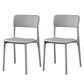 Plastic Modern Contemporary Kitchen Chair Armless Open Back Dining Room Chair Grey Plastic & Acrylic 2 Piece Set Clearhalo 'Dining Chairs' 'Dining Tables & Seating' 'dining_chair' 'furn' 'furn_dining_chair' 'Furniture' 'furniture_dining_chair' 'Kitchen & Dining Furniture' 4978342
