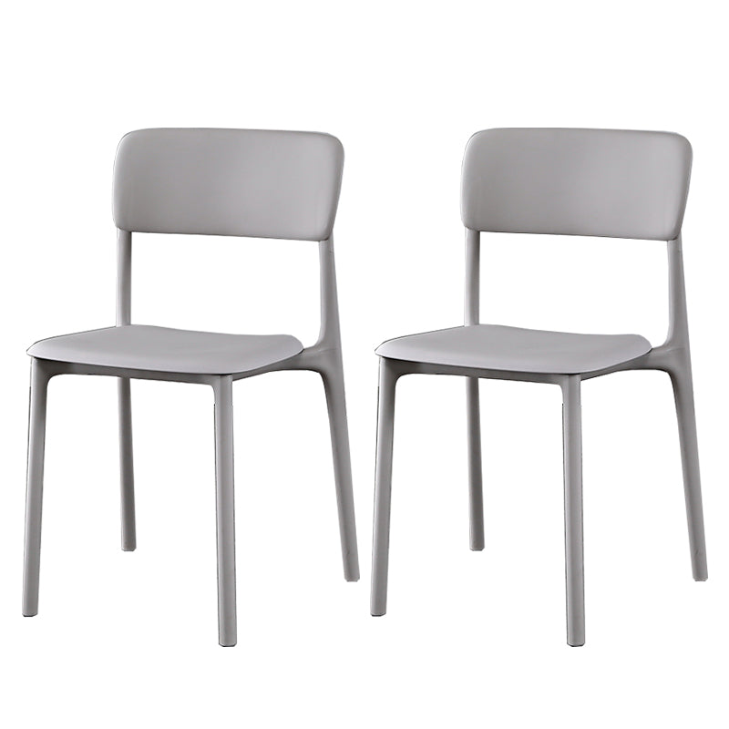 Plastic Modern Contemporary Kitchen Chair Armless Open Back Dining Room Chair Grey Plastic & Acrylic 2 Piece Set Clearhalo 'Dining Chairs' 'Dining Tables & Seating' 'dining_chair' 'furn' 'furn_dining_chair' 'Furniture' 'furniture_dining_chair' 'Kitchen & Dining Furniture' 4978342