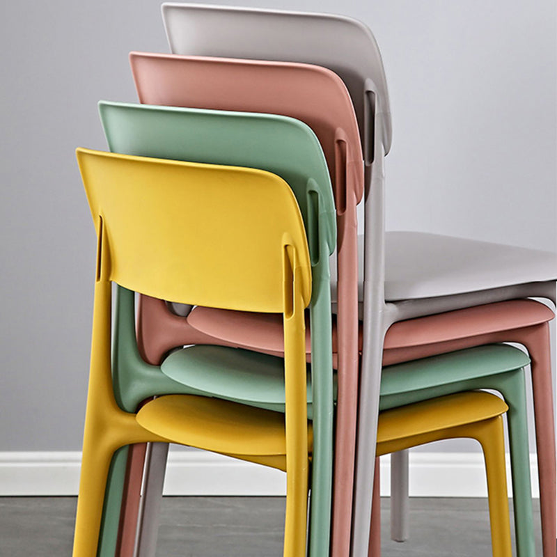 Plastic Modern Contemporary Kitchen Chair Armless Open Back Dining Room Chair Clearhalo 'Dining Chairs' 'Dining Tables & Seating' 'dining_chair' 'furn' 'furn_dining_chair' 'Furniture' 'furniture_dining_chair' 'Kitchen & Dining Furniture' 4978343