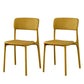 Plastic Modern Contemporary Kitchen Chair Armless Open Back Dining Room Chair Yellow Plastic & Acrylic 2 Piece Set Clearhalo 'Dining Chairs' 'Dining Tables & Seating' 'dining_chair' 'furn' 'furn_dining_chair' 'Furniture' 'furniture_dining_chair' 'Kitchen & Dining Furniture' 4978346