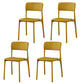 Plastic Modern Contemporary Kitchen Chair Armless Open Back Dining Room Chair Yellow Plastic & Acrylic 4 Piece Set Clearhalo 'Dining Chairs' 'Dining Tables & Seating' 'dining_chair' 'furn' 'furn_dining_chair' 'Furniture' 'furniture_dining_chair' 'Kitchen & Dining Furniture' 4978348