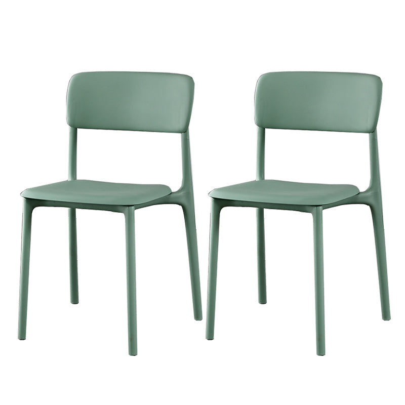 Plastic Modern Contemporary Kitchen Chair Armless Open Back Dining Room Chair Green Plastic & Acrylic 2 Piece Set Clearhalo 'Dining Chairs' 'Dining Tables & Seating' 'dining_chair' 'furn' 'furn_dining_chair' 'Furniture' 'furniture_dining_chair' 'Kitchen & Dining Furniture' 4978352