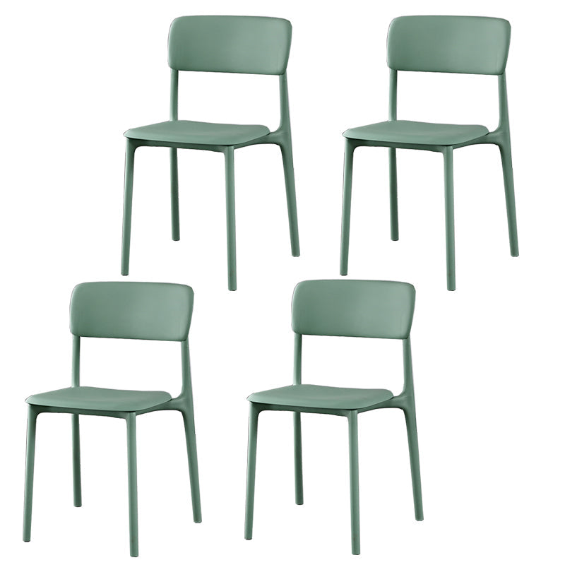 Plastic Modern Contemporary Kitchen Chair Armless Open Back Dining Room Chair Green Plastic & Acrylic 4 Piece Set Clearhalo 'Dining Chairs' 'Dining Tables & Seating' 'dining_chair' 'furn' 'furn_dining_chair' 'Furniture' 'furniture_dining_chair' 'Kitchen & Dining Furniture' 4978353