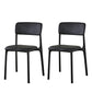 Plastic Modern Contemporary Kitchen Chair Armless Open Back Dining Room Chair Black Faux Leather 2 Piece Set Clearhalo 'Dining Chairs' 'Dining Tables & Seating' 'dining_chair' 'furn' 'furn_dining_chair' 'Furniture' 'furniture_dining_chair' 'Kitchen & Dining Furniture' 4978354
