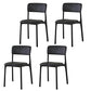 Plastic Modern Contemporary Kitchen Chair Armless Open Back Dining Room Chair Black Faux Leather 4 Piece Set Clearhalo 'Dining Chairs' 'Dining Tables & Seating' 'dining_chair' 'furn' 'furn_dining_chair' 'Furniture' 'furniture_dining_chair' 'Kitchen & Dining Furniture' 4978355