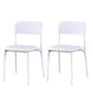 Plastic Modern Contemporary Kitchen Chair Armless Open Back Dining Room Chair White Faux Leather 2 Piece Set Clearhalo 'Dining Chairs' 'Dining Tables & Seating' 'dining_chair' 'furn' 'furn_dining_chair' 'Furniture' 'furniture_dining_chair' 'Kitchen & Dining Furniture' 4978356